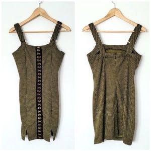 DOLLS KILL Honey Punch Yellow Plaid Hook‎ Mini Dress // M